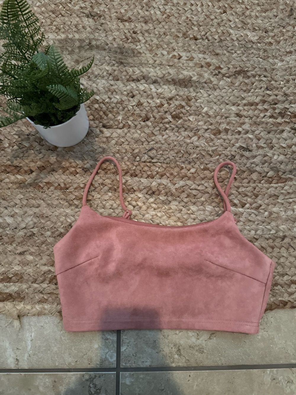 SUEDE CROP TANK